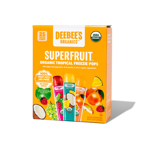 DeeBees Organics Tropical SuperFruit Freezie Pops box