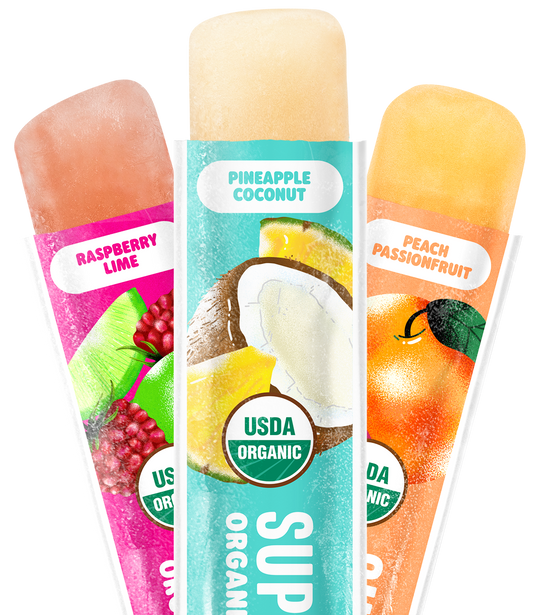 DeeBee's Organics Tropical SuperFruit Freezies in Raspberry Lime, Pineapple Coconut, and Peach Passionfruit