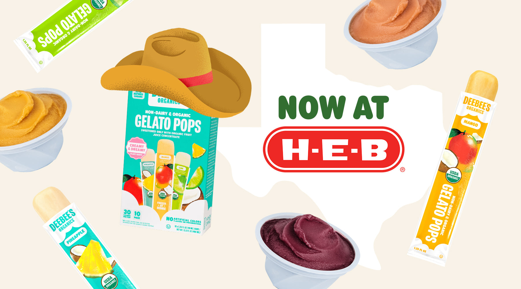 Find DeeBee’s NonDairy Gelato Pops and Organic Italian Ice at HEB