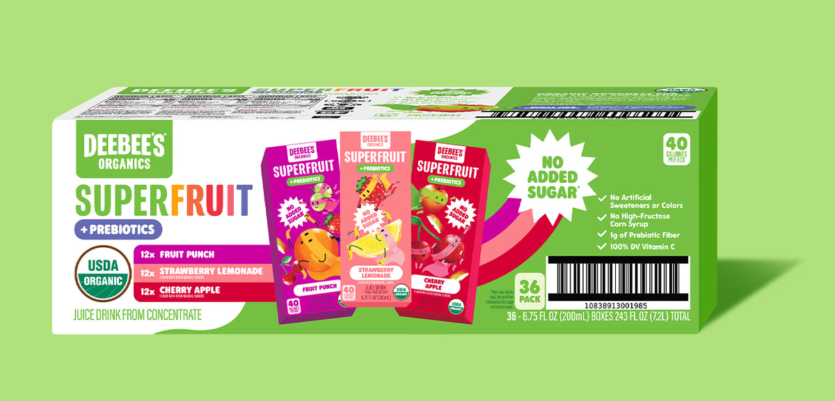 SuperJuice Prebiotic Juice Boxes – DeeBee's Organics