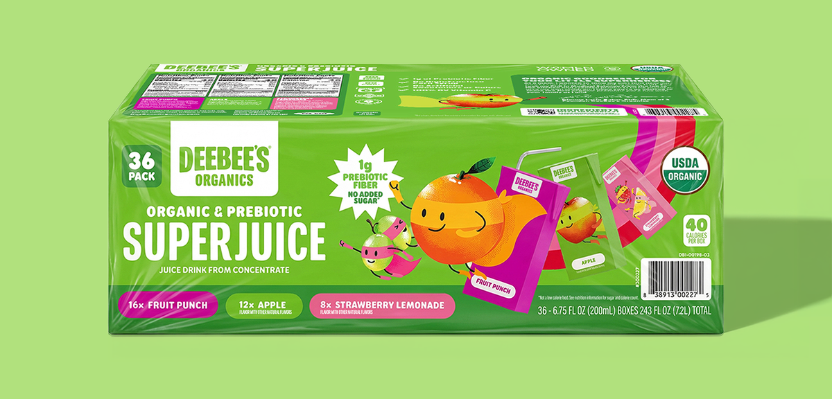 SuperJuice Prebiotic Juice Boxes – DeeBee's Organics
