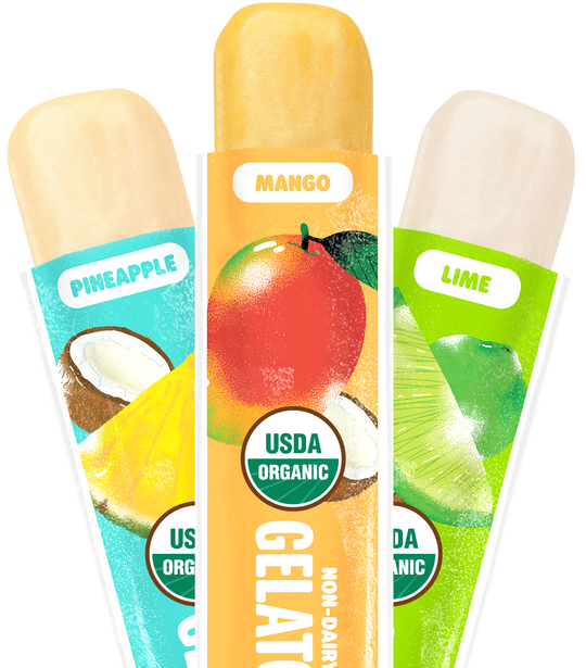 DeeBees Organics Pineapple, Mango, and Lime Non-Dairy Gelato Pops